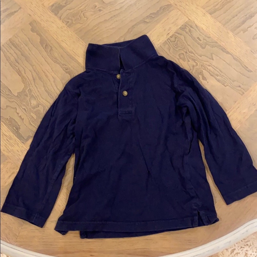 Kids navy blue long sleeve navy shirt